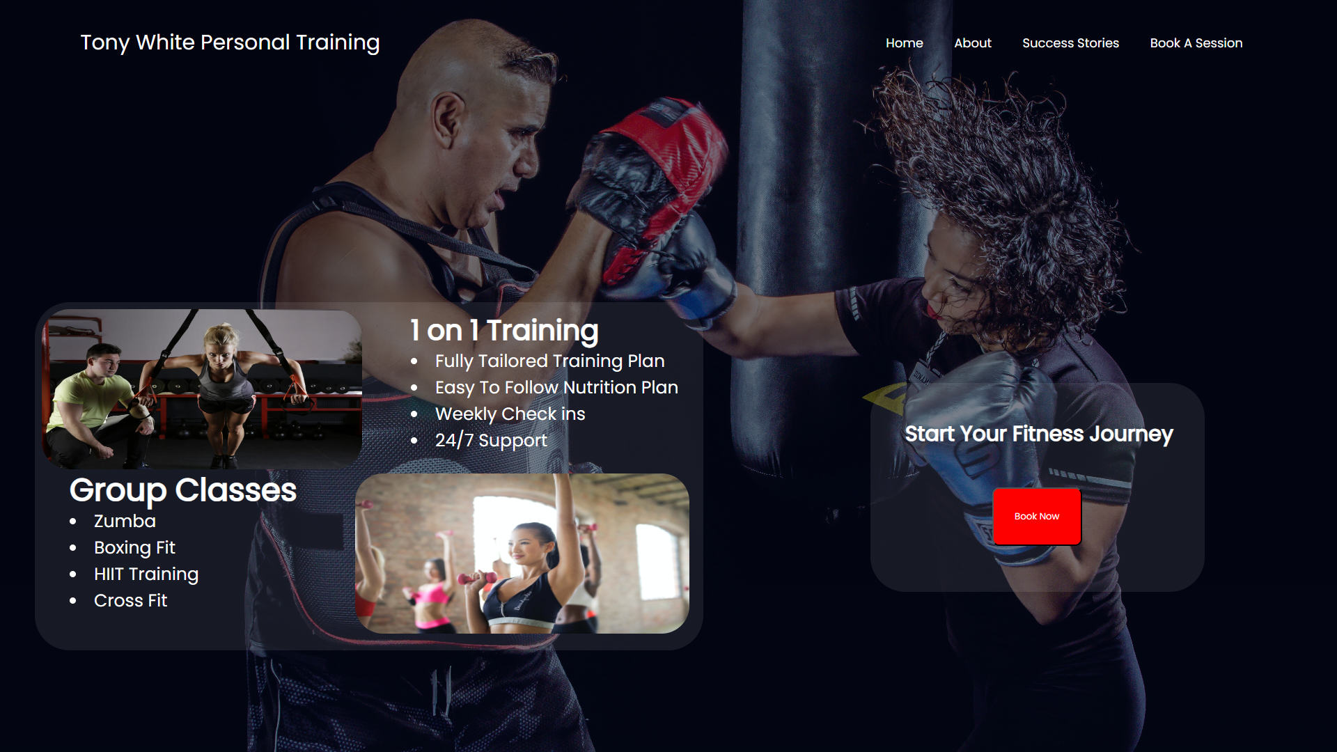 A Personal training website made by Two Crows Web Development