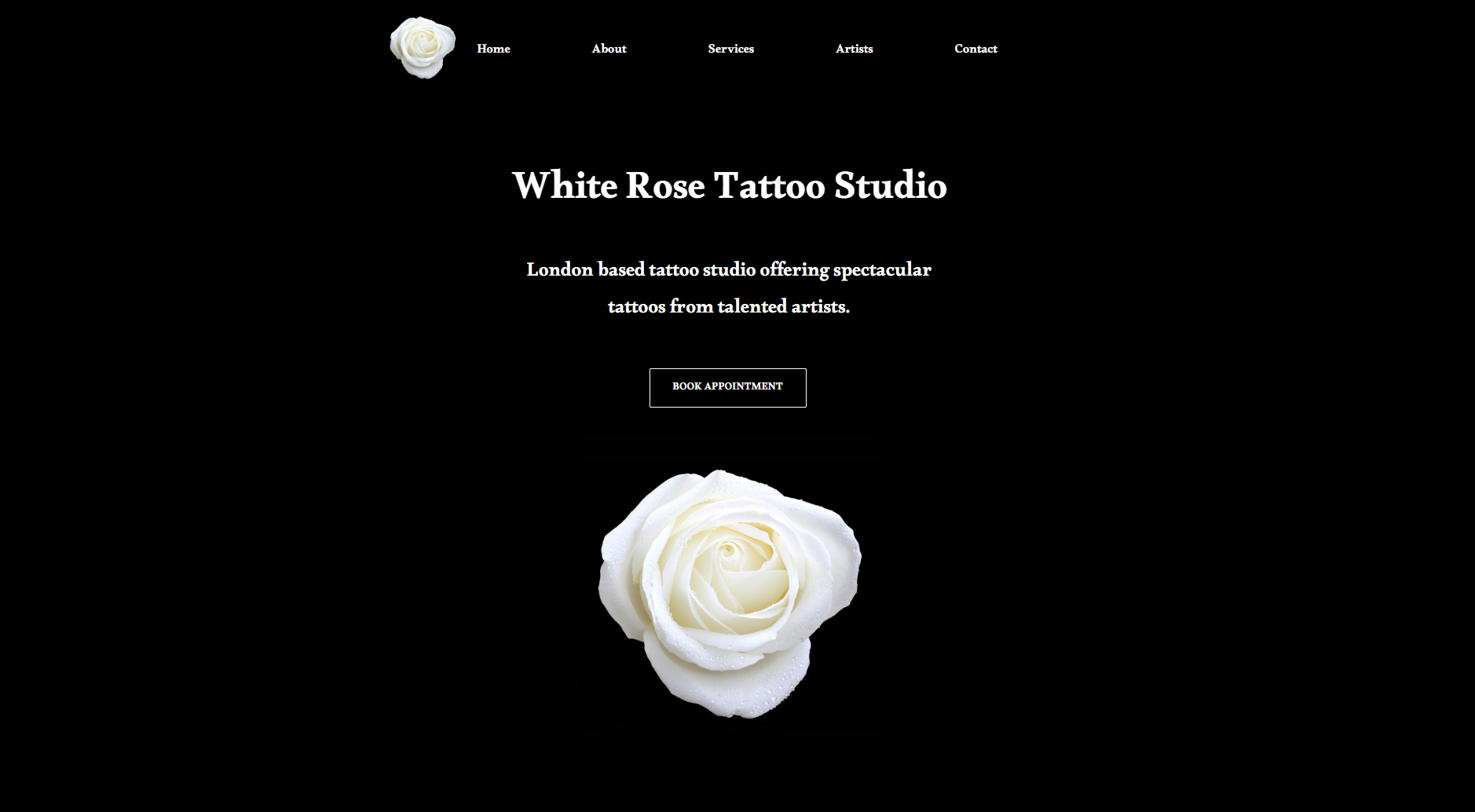 A Tattoo website made by Two Crows Web Development